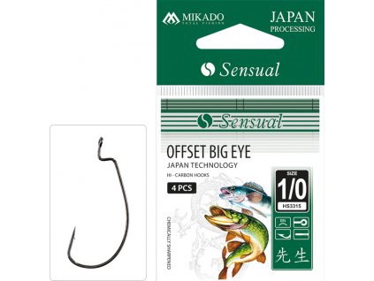 Háčky SENSUAL - OFFSET BIG EYE (velké očko) vel. 8 BN - 5 ks