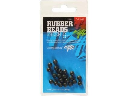 Giants fishing Gumové kuličky Rubber Beads Transparent Green 6mm,20ks