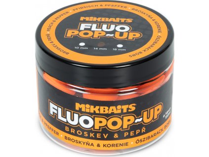 Plovoucí fluo boilie 150ml - Broskev Pepř 14mm