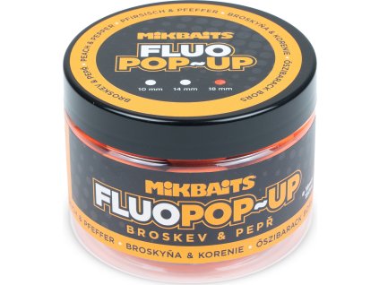 Plovoucí fluo boilie 150ml - Broskev Pepř 18mm