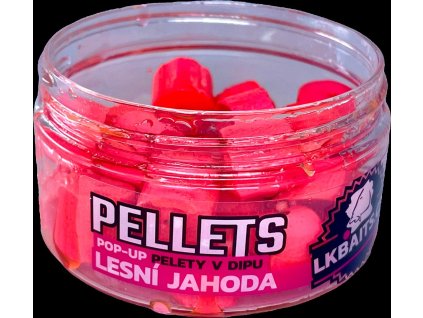 LK Baits POP-UP Pelety v dipu Lesní Jahoda 12mm, 40g