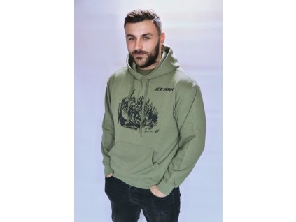 Zelená mikina s černý logem (Varianta BIOENZYM FISH - LOSOS)