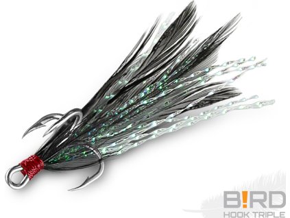 Delphin B!RD Hook TRIPLE / 3ks (Velikost černá pírka #10)