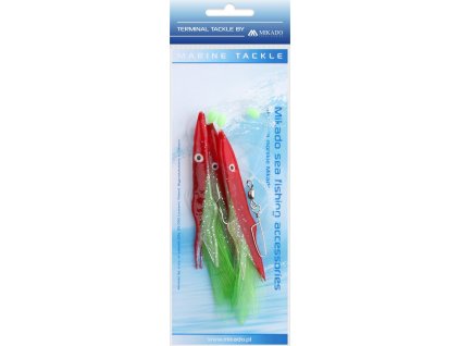 Mořský návazec - BELONA RIG 12cm - háček: 3x1/0 - červená