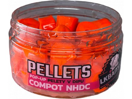 LK Baits POP-UP Pelety v dipu Compot NHDC 12mm, 40g