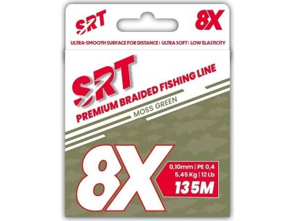 Sert splétaná šnůra 8X SRT Moss Green 135M|0,14mm/8,18kg