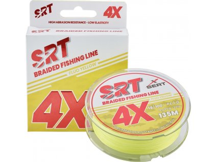 Sert splétaná šnůra 4X SRT Fluo Yellow 135M|0,16mm/9,09kg