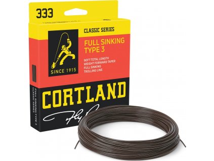 Cortland muškařská šnůra 333 Classic Full Sinking TYPE 3 Brown Fresh/Salt