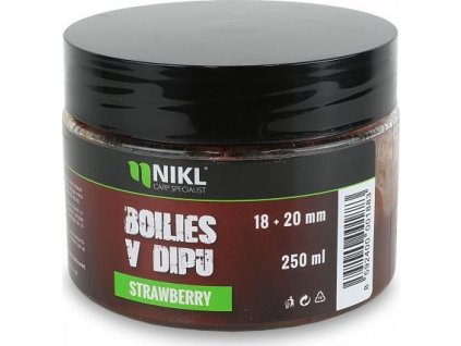 Nikl Boilies v dipu Strawberry 18+20mm, 250g