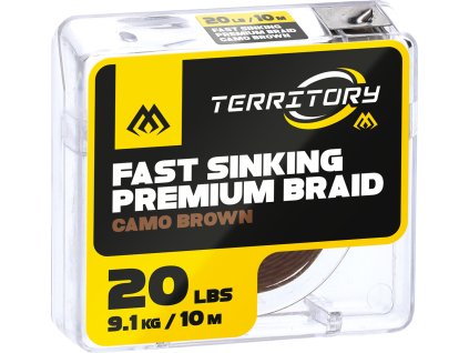PLETENÁ NÁVAZCOVÝ - FAST SINKING PREMIUM BRAID - 20lbs/10m - HNĚDÁ / KAMUFLÁŽ - 1 ks