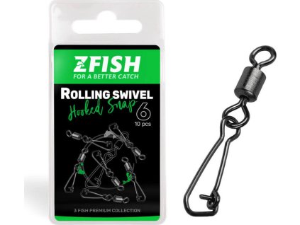 ZFISH Obratlík s Karabinou Rolling Swivel & Hooked Snap