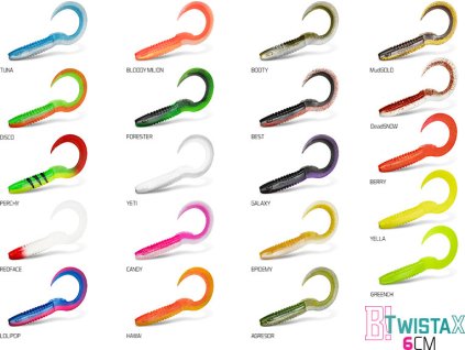 Umělá nástraha Delphin TwistaX Eeltail UVs / 5ks (Varianta Umělá nástraha Delphin TwistaX Eeltail UVs / 5ks, Velikost 6cm/GREENCH)