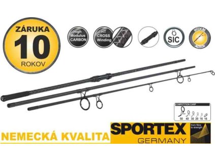 Kaprové pruty SPORTEX Competition Carp CS-4 3díl 2ks: 365cm /3lbs - M80