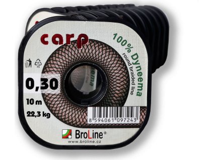 Carp Dyneema - kulatá/tm.hnědá/10 m/0,075 mm/3,2 kg