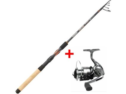 Garbolino prut Proxima JetSpin Tele M 2,40m(666), 10-30g + naviják Strike 301FD(711)