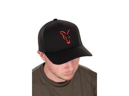 chh032 fox collection baseball cap black and orange above