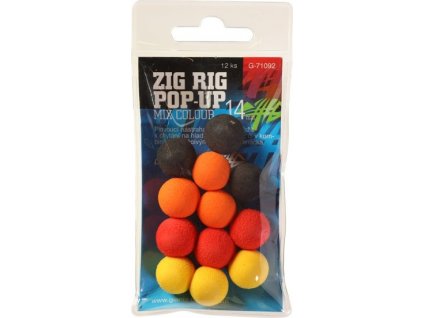 Giants fishing Pěnové plovoucí boilie Zig Rig Pop-Up 14mm mix color,12ks