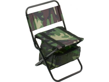 Stolička s opěrkou zad a batůžkem 008 / CAMOUFLAGE ø 16 mm (30 x 38 x 59 cm)