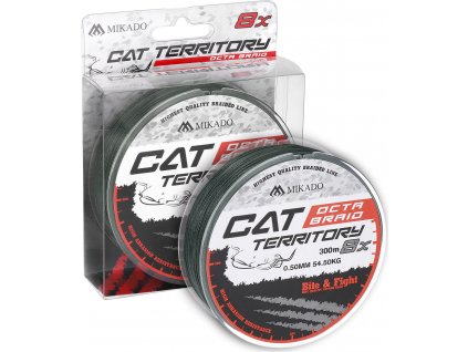 PLETENÁ ŠŇŮRA - CAT TERRITORY OCTA BRAID - 0.70mm/76.4kg/300m - ZELENÁ - 1 cívka