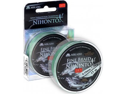 PLETENÁ ŠŇŮRA - NIHONTO FINE BRAID - 0.10mm/7.7kg/15m - ZELENÁ - 1 cívka