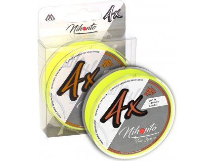 PLETENÁ ŠŇŮRA - NIHONTO FINE BRAID - 0.23mm/20.2kg/300m - FLUO/ŽLUTÁ - 1 cívka