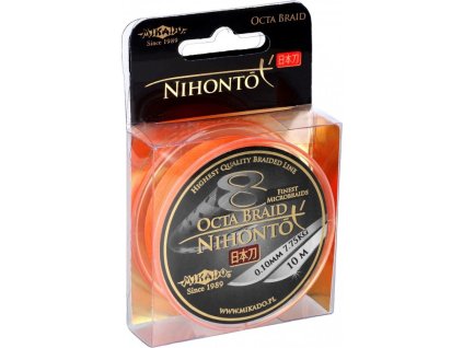 PLETENÁ ŠŇŮRA - NIHONTO OCTA BRAID - 0.30mm/29.9kg/10m - FLUO/ORANŽOVÁ - 1 cívka