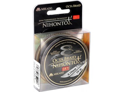 PLETENÁ ŠŇŮRA - NIHONTO OCTA BRAID - 0.10mm/7.75kg/10m - ČERNÁ - 1 cívka