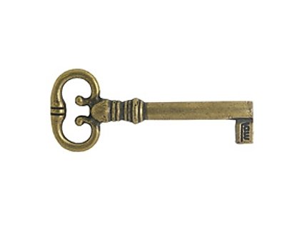 Klíč pro rozvorový zámek (povrchová úprava mosazná patina), l=65mm
