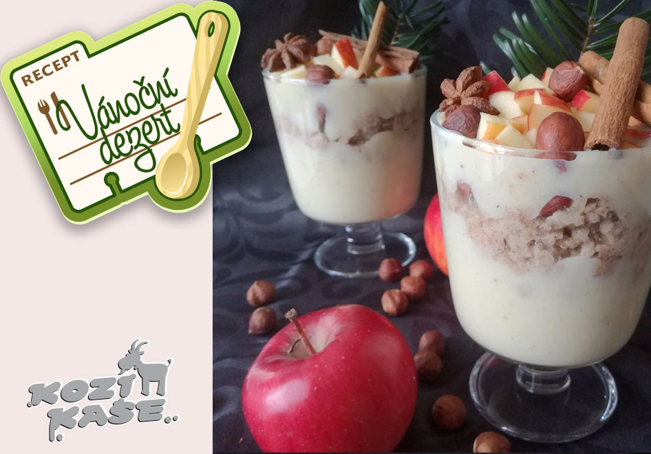 Vánoční dezert z Kozí kaše s jablky a oříšky