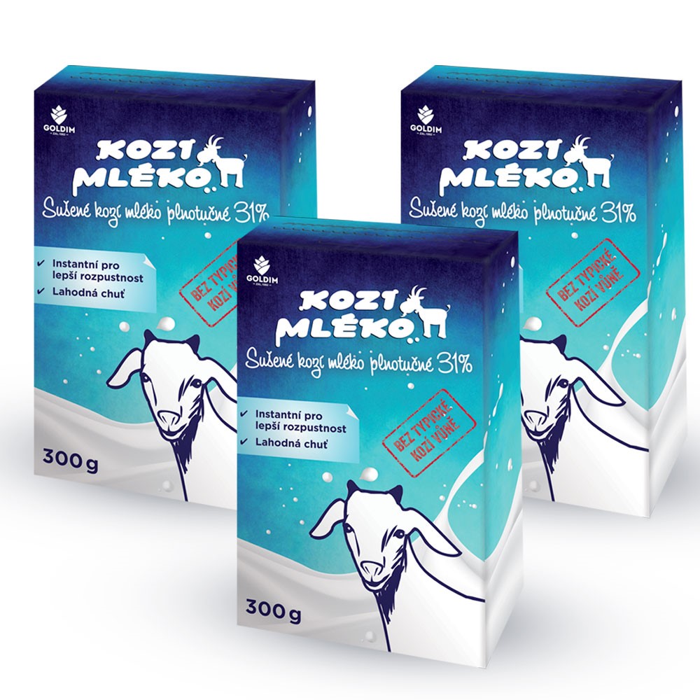 Levně Sušené kozí mléko instantní multipack 3×300g