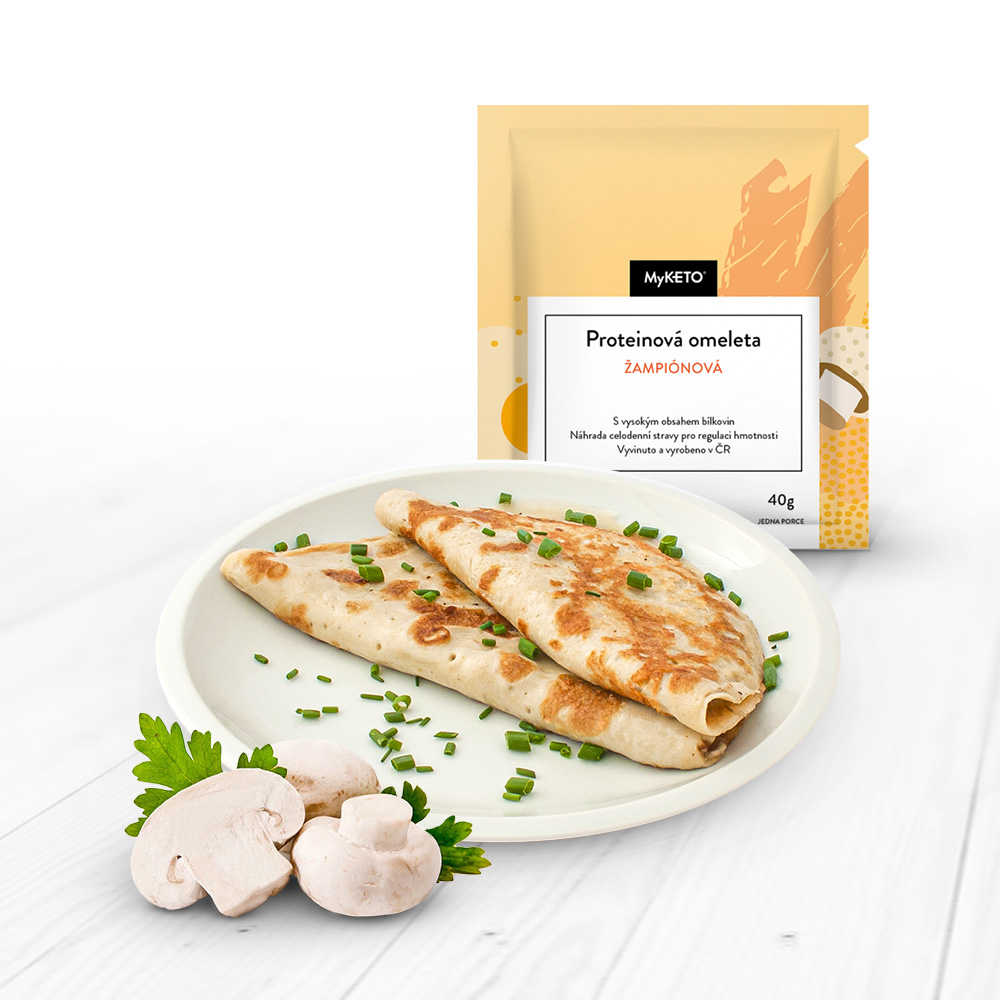 Proteinová omeleta žampiónová Zvolte variantu: 1 porce, 40g