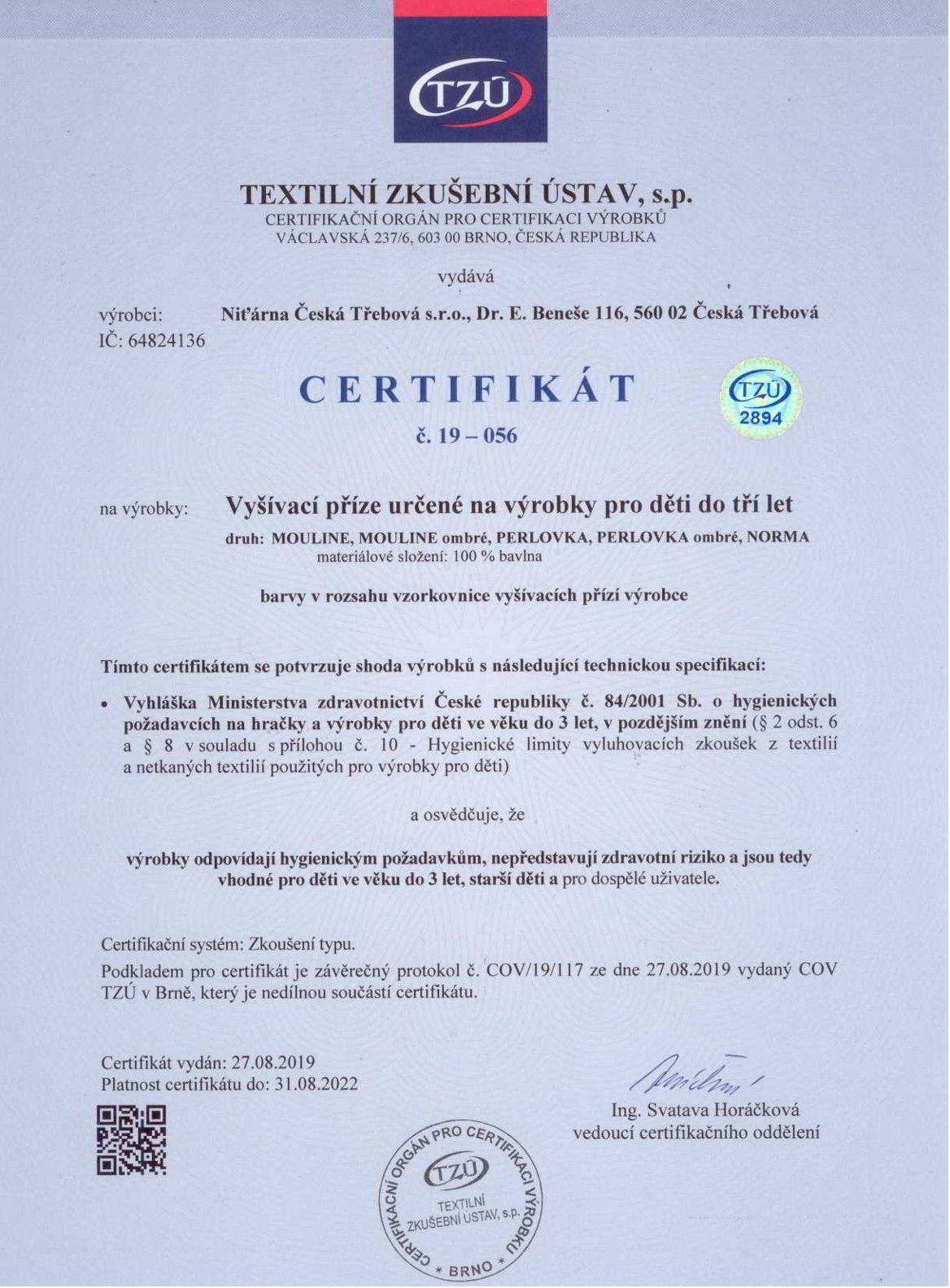 Niťárna vyšívací
