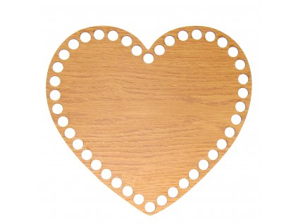 Dno na košík dub, srdce 20cm
