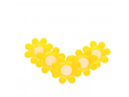 plastový knoflík kytička sytě žlutá