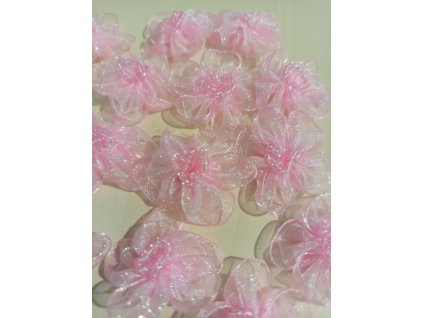 Květ s korálky - růžový