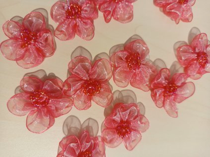 Květ s korálky - melounový