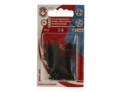 PLASTOVE PATENTKY STISKACI KNOFLIKY 07MM CERNE