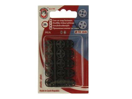 PLASTOVE PATENTKY STISKACI KNOFLIKY 10MM CERNE