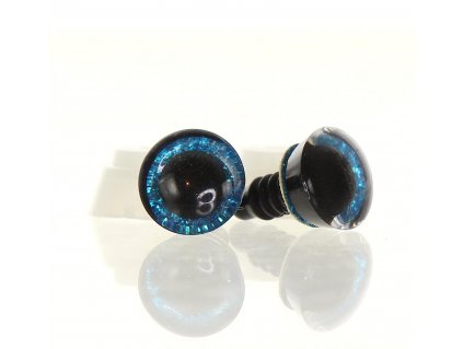 Oči třpytivé modré 12 mm