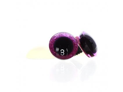 Oči třpytivé růžovo fialové 25 mm