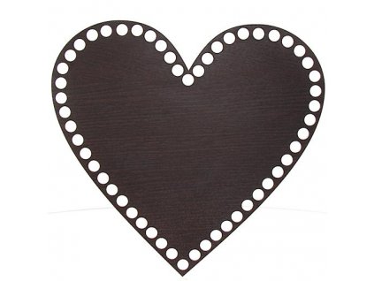 Dno na košík wenge, srdce 20cm