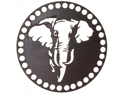 Víko na košík slon wenge, kruh 15cm