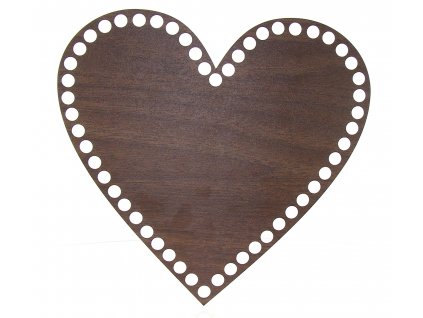 Dno na košík walnut, srdce 20cm