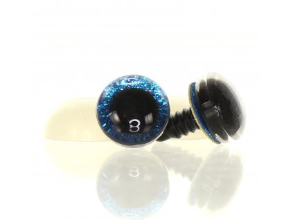 Oči třpytivé modré 14 mm