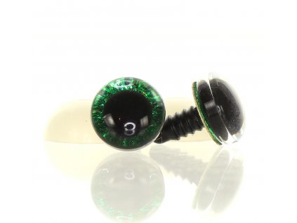 Oči třpytivé zelené 14 mm