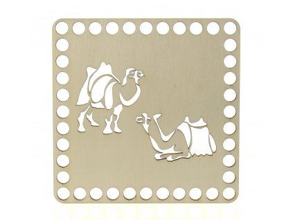 Víko na košík topol velbloud, čtverec 15cm