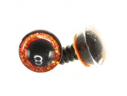Oči třpytivé oranžové 12 mm