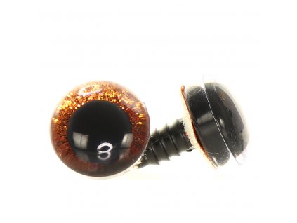 Oči třpytivé oranžové 16 mm