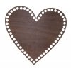 Dno na košík walnut, srdce 20cm