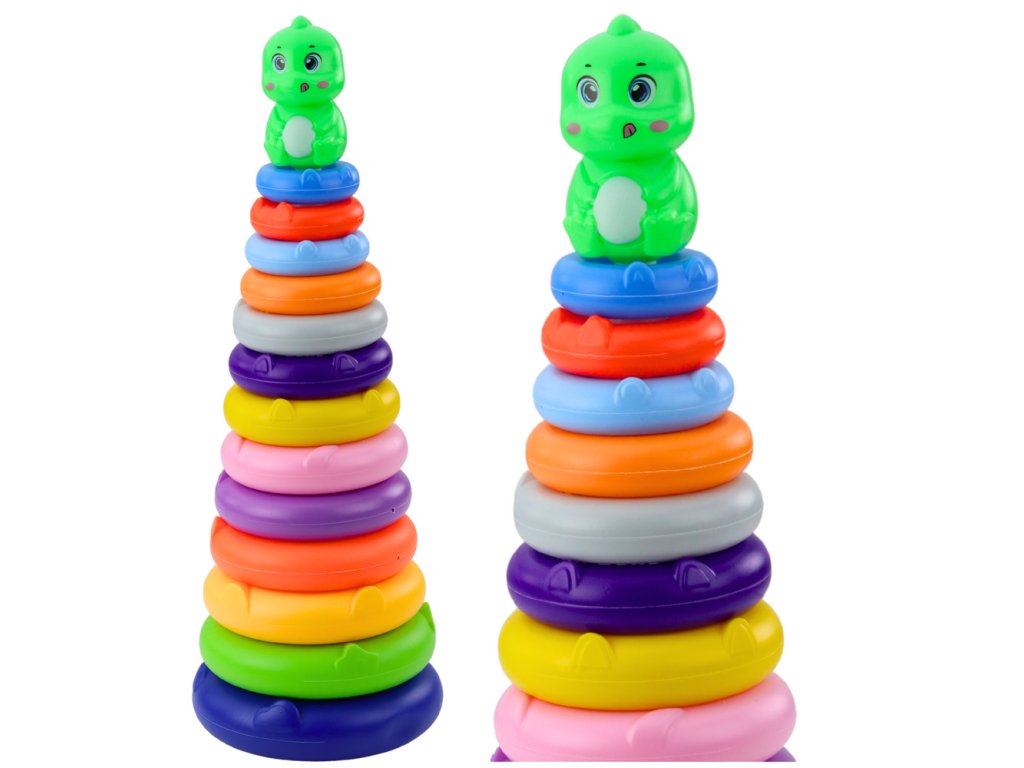 Barevná Věž Dino Sada 13 Kroužků 45 x 15,5 x 15,5 cm